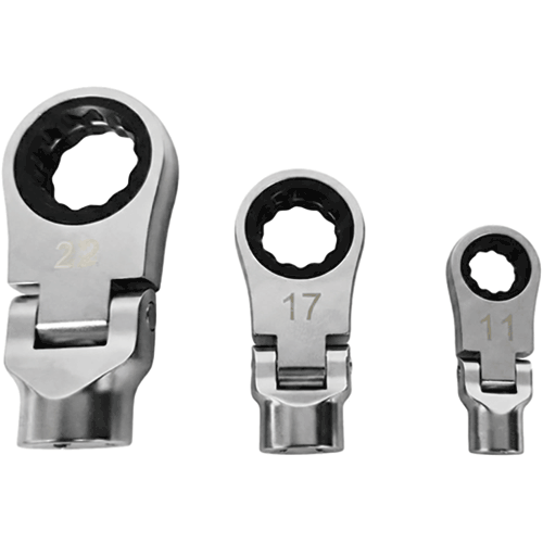 Picture of 3 PC. Dual Drive Flex Ratcheting Attachment Set