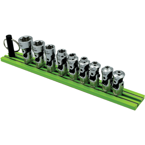 Picture of 9 Pc. Dual Drive Stubby UJ E-Torx Socket Set – 1/4" × 11mm Dr. - E4–E16
