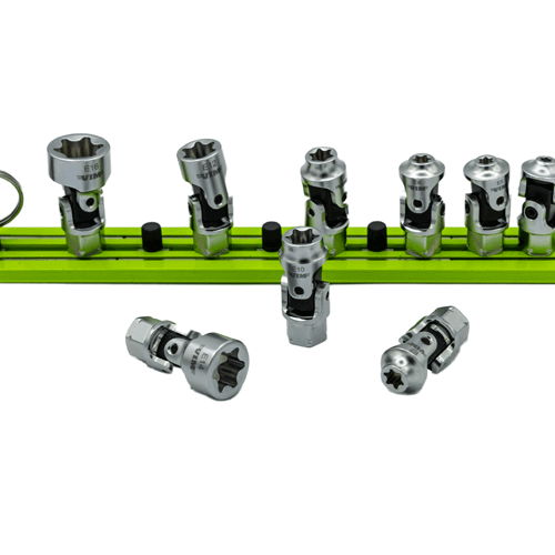 Picture of 9 Pc. Dual Drive Stubby UJ E-Torx Socket Set – 1/4" × 11mm Dr. - E4–E16