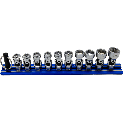 Picture of 10 Pc. 1/4D x 11mm Dual Drive Nano UJ Metric Socket Set 5.5mm – 14mm