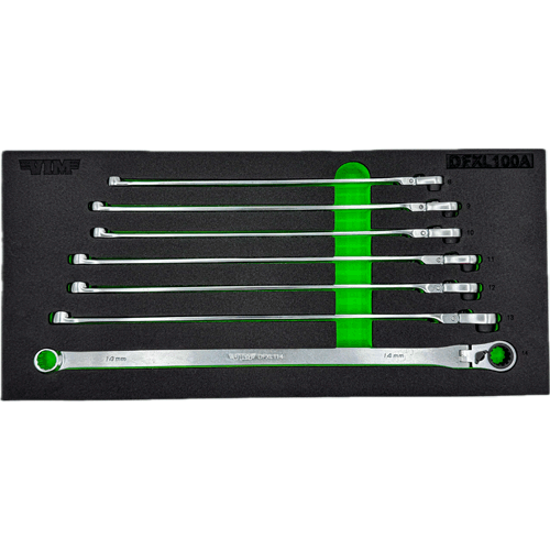 Picture of 7 Pc. Deep Spline Ratcheting Flex Head XL Wrench Set, 8-14mm