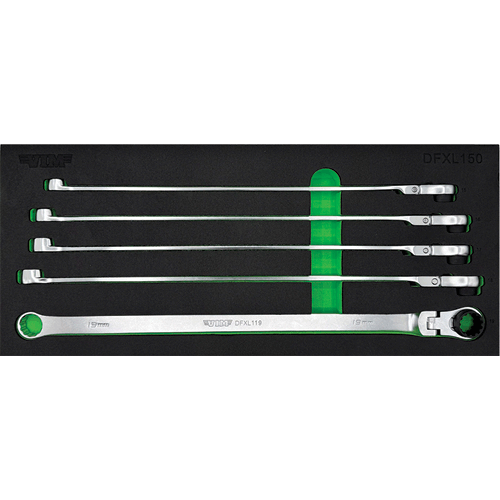 Picture of 5 Pc. Deep Spline Ratcheting Flex Head Wrench Set (15-19 mm)