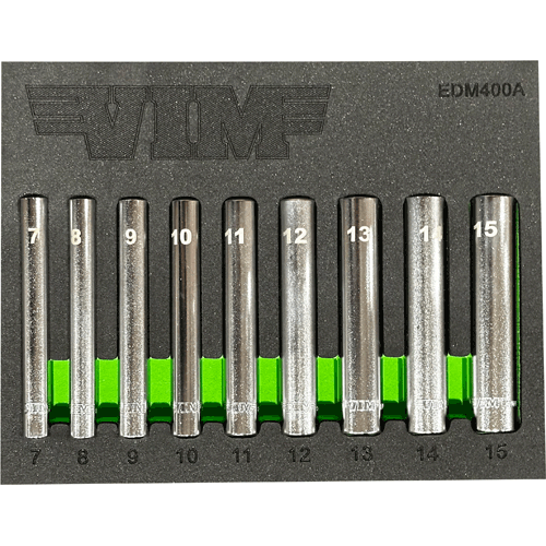 Picture of 9 Pc. 1/4" Extra Deep 6 Pt. Metric Socket Set (7-15mm)