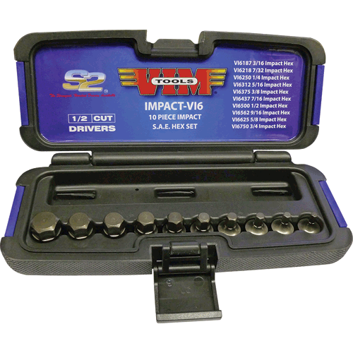 Picture of IMPACT Hex Driver Set, Inch 10 pc, Power or Hand Approved, 3/8″Sq. Drive