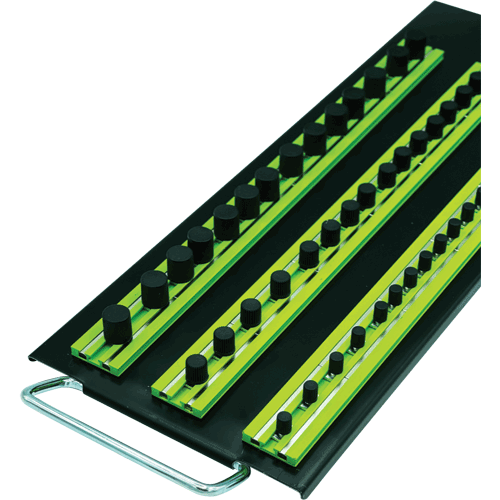 Picture of Black Tray with Handle, 3 Each 14" Green Magrail TL Socket Racks