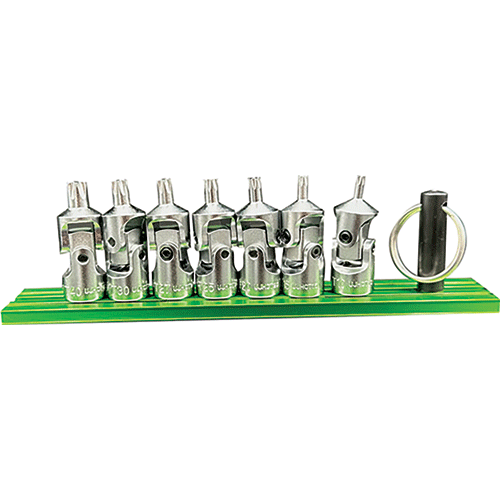 Picture of Universal Joint Half Cut Torx Set,7pc, T10 thru T40, Magrail base