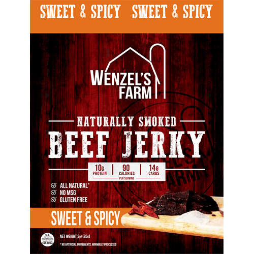 Picture of 3 oz. Sweet & Spicy Beef Jerky, Single Serving