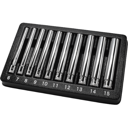 Picture of 10PC 1/4" Drive Extra Deep Metric Socket Set 6-15mm
