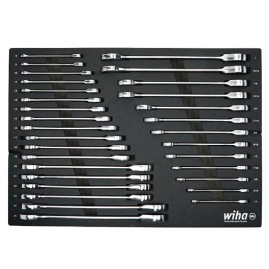 Picture of 31 Pc. Ratcheting Wrench Tray Set - SAE and Metric