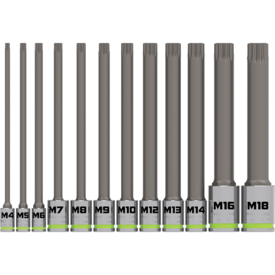 Picture of 12 Pc. Xtra-Long Triple Bit Socket Set