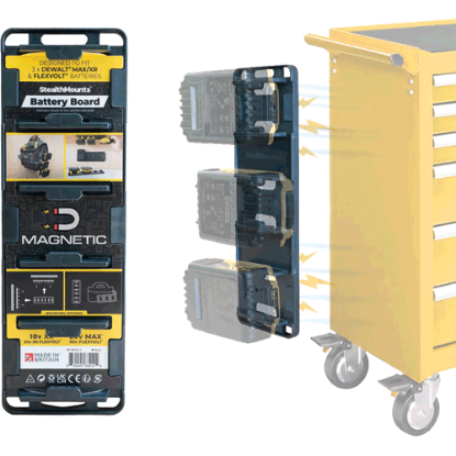 Picture of StealthMounts DeWalt Magnetic Battery Holder Board