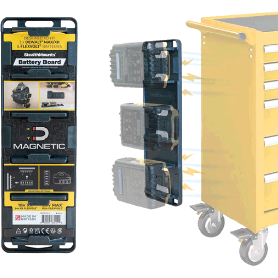Picture of StealthMounts DeWalt Magnetic Battery Holder Board