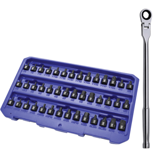 Picture of Flex Head Ratchet Wrench / Nano Impact Bit Socket Set Bundle