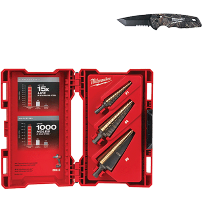 Picture of Milwaukee® 3 Pc. Cobalt Step Drill Bit Set (#1, #4, #9)