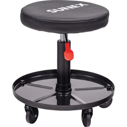 Picture of 20.5" Adjustable Height Shop Seat With 1" Deep Tool Tray - Black/Red