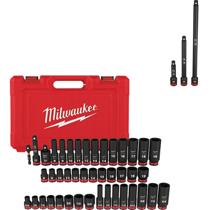 Picture of 43 Pc. SHOCKWAVE Impact Duty™ 3/8" Drive SAE & Metric Deep 6 Point Socket Set