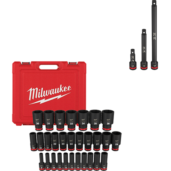Picture of 29 Pc. SHOCKWAVE Impact Duty™ 1/2" Drive Metric Deep 6 Point Socket Set