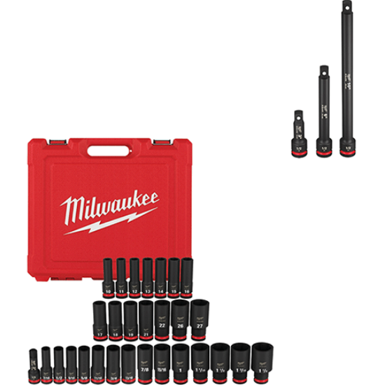 Picture of 29 Pc. SHOCKWAVE Impact Duty™ 1/2" Drive SAE & Metric Deep 6 Point Socket Set