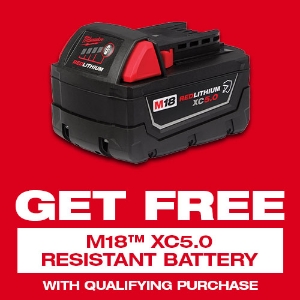 Picture for category Free Milwaukee M18 XC5.0 Battery Promo