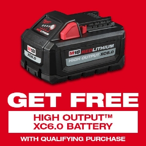 Picture for category Free Milwaukee M18 XC6.0 Battery Promo